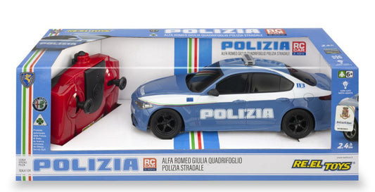ALFA ROMEO GIULIA POLIZIA RADIOCOMANDO 1:24 Scala 1:24 RE.EL.Toys