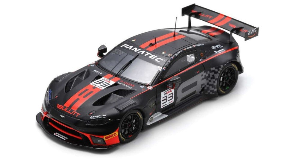 MODELLINO SCALA COMPATIBILE CON ASTON MARTIN VANTAGE GT3 N.33 24 H SPA 2023 RIEGEL-LEROUX-DEL SARTE-KING SPARK MODEL SB722