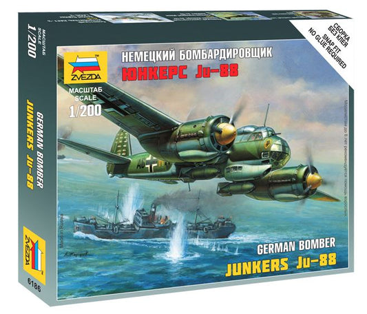 JUNKERS JU-88 GERMAN BOMBER KIT 1:200 Scale Varie Zvezda