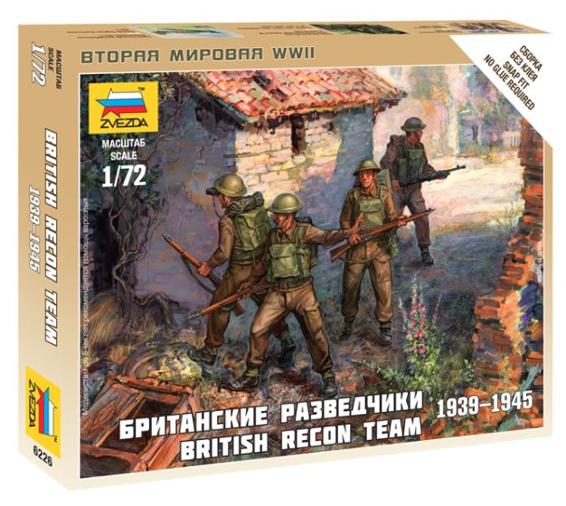 BRITISH RECONNAISANCE TEAM WWII KIT 1:72 Scala 1:72 Zvezda