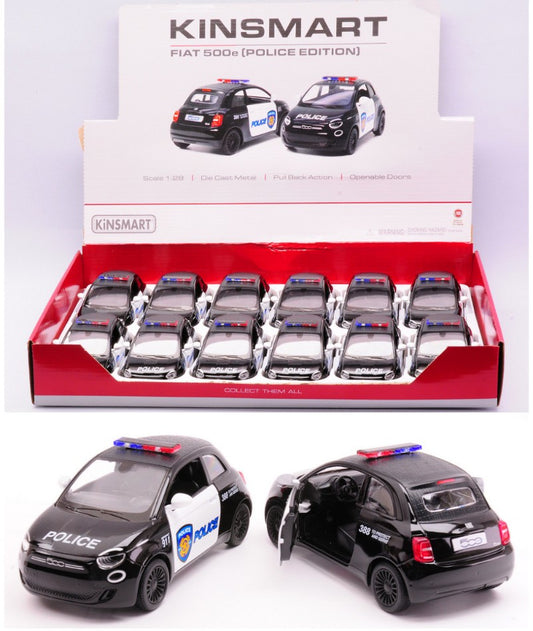 FIAT 500e POLICE EDITION 1:28 cm 12 Scala 1:32 Kinsmart
