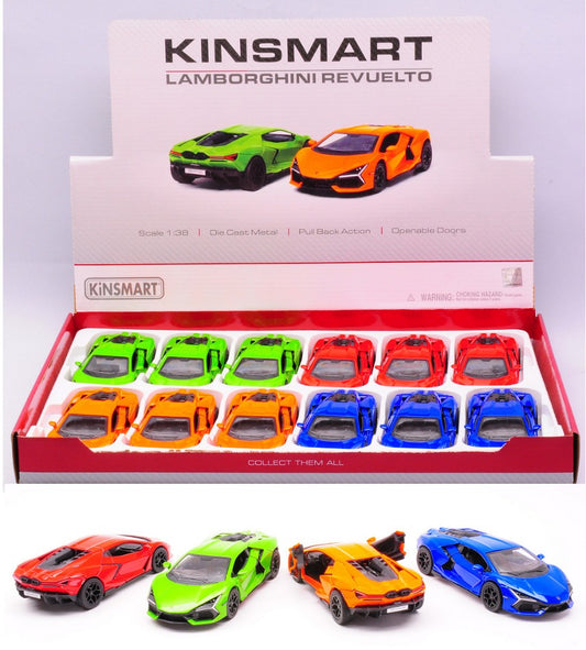 LAMBORGHINI REVUELTO (5459D) COL.ASS.1:38 cm 12 Scala 1:32 Kinsmart
