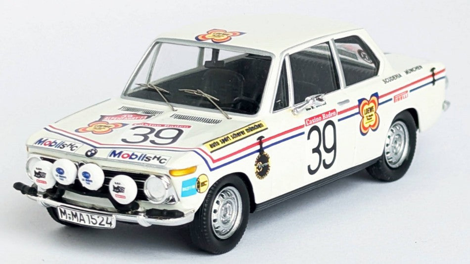 MODELLINO SCALA COMPATIBILE CON BMW 2002 Ti ALPENFAHRT 1973 STROPPE-SMOLEJ 1:43 TROFEU TFRRAT06