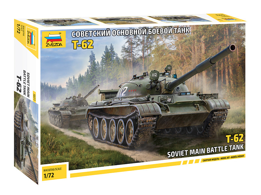 MODELLINO Zvezda T-62 SOVIET MAIN BATTLE TANK KIT 1:72 MODEL SCALE Z5077 250506