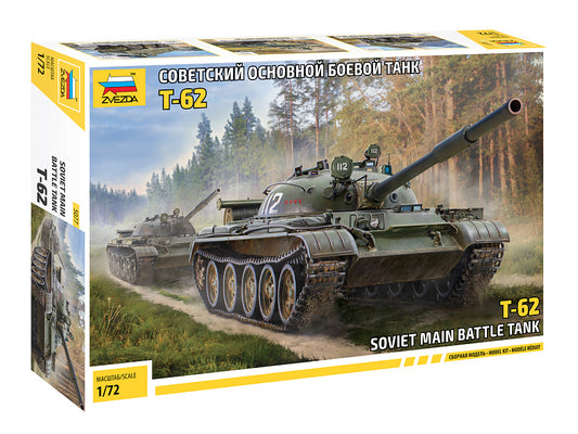 MODELLINO Zvezda T-62 SOVIET MAIN BATTLE TANK KIT 1:72 MODEL SCALE Z5077 250506