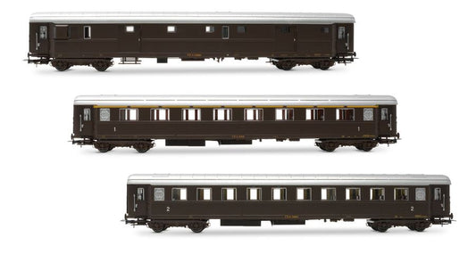 MODELLINO Rivarossi FS 3 CARROZZE 1 BAGAGL.1 1a CLASSE 1 2a CLASSE CASTANO LIVERY EP.IIIB MODEL SCALE HR4365 250506