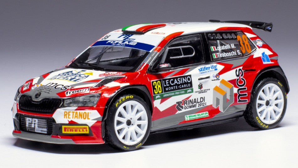MODELLINO Ixo Model SKODA FABIA RALLY2 N.38 RALLY MONTE CARLO 2024 LOCATELLI-TIRABOSCHI 1:43 MODEL SCALE RAM921 250506