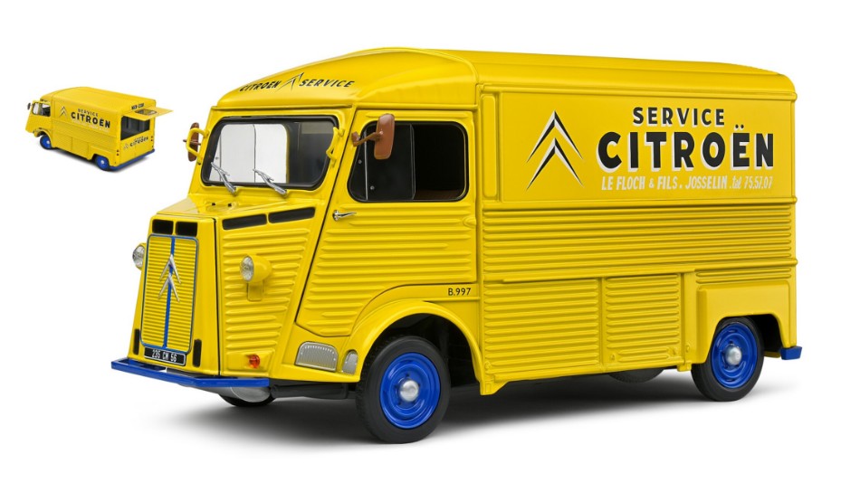 MODELLINO SCALA COMPATIBILE CON CITROEN TYPE HY SERVICE CITROEN 1969 YELLOW 1:18 SOLIDO SL1804820