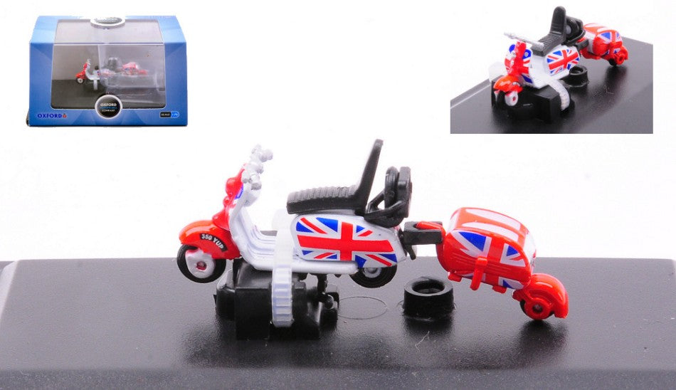 MODELLINO Oxford SCOOTER & MOD POD UNION JACK 1:76 MODEL SCALE OXF76SC002 250506