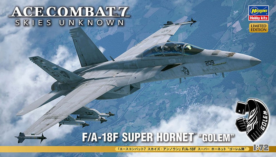 KIT DA MONTARE SCALA COMPATIBILE CON ACE COMBAT 7 SKIES FA-18F SUPER HORNET GOLEM KIT 1:72 HASEGAWA HASSP596