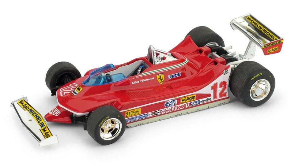 MODELLINO IN SCALA Brumm COMPATIBILE CON FERRARI 312 T4 GILLES VILLENEUVE 1979 N.12 WINNER USA OVEST GP 1:43 MODEL SCALE BM0578 241217