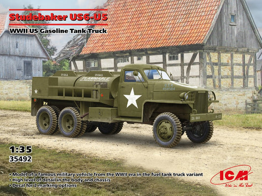 MODELLINO ICM STUDEBAKER US6-U5 WWII US GASOLINE TANK TRUCK KIT 1:35 MODEL SCALE ICM35492 250506