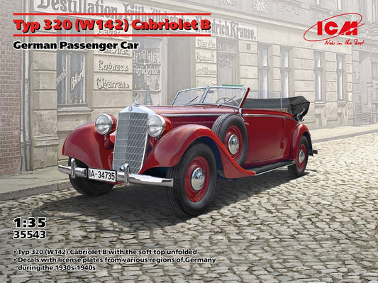 MODELLINO ICM MERCEDES TYP 320 W142 CABRIOLET B GERMAN PASSENGER CAR KIT 1:35 MODEL SCALE ICM35543 250506