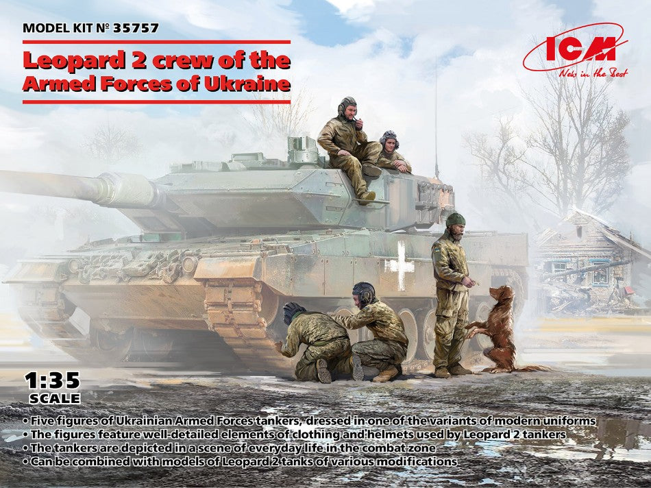 MODELLINO ICM LEOPARD CREW OF THE ARMED FORCES OF UKRAINE KIT 1:35 MODEL SCALE ICM35757 250506