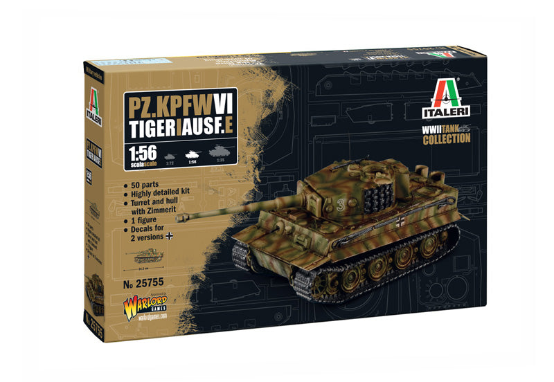 MODELLINO Italeri Pz.Kpfw.VI TIGER I Ausf.E KIT 1:56 MODEL SCALE IT25755 250506
