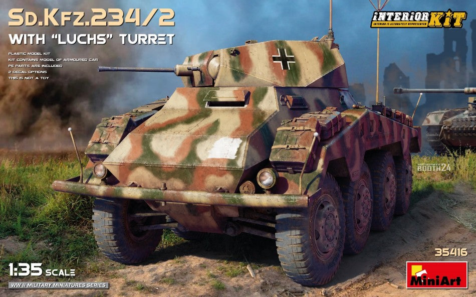 MODELLINO Miniart Sd.Kfz.234/2 WITH "LUCHS" TURRET INTERIOR KIT KIT 1:35 MODEL SCALE MIN35416 250506