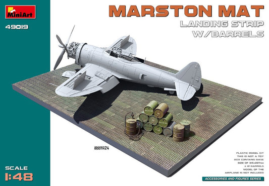 MARSTON MAT LANDING STRIP W/BARRELS KIT 1:48 Scala 1:48 Miniart