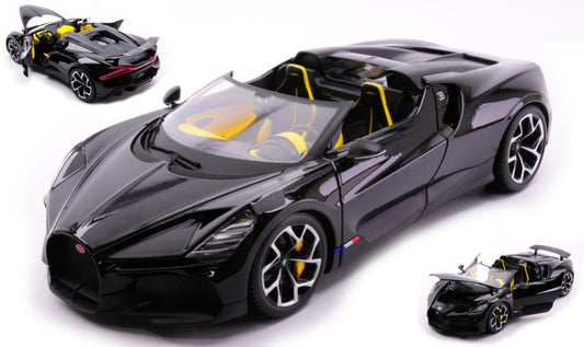 MODELLINO IN SCALA Burago COMPATIBILE CON BUGATTI W16 MISTRAL CABRIOLET BLACK 1:18 MODEL SCALE BU11051Z 241217