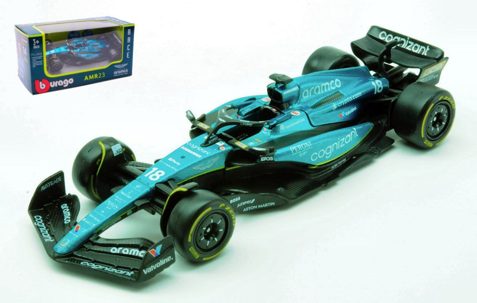 MODELLINO Burago ASTON MARTIN AMR 23 N.18 LANCE STROLL 2023 1:43 MODEL SCALE BU38090S 250506