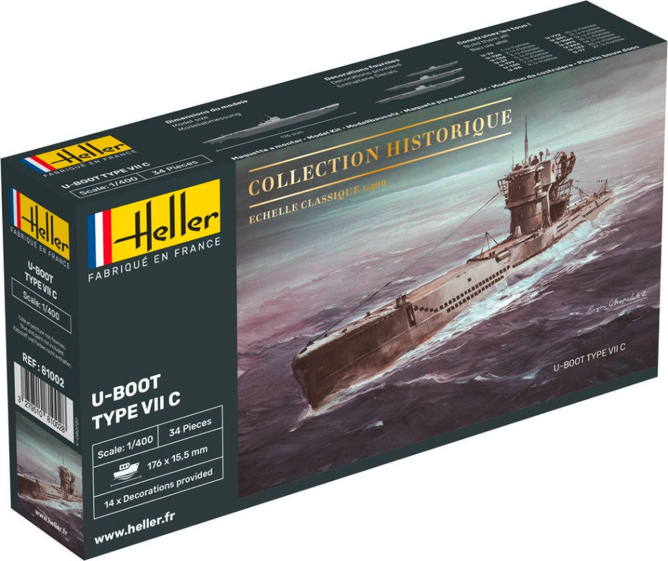 U-BOOT TYPE VII C KIT 1:400 Scale Varie Heller