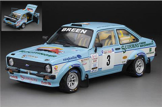 MODELLINO IN SCALA SunStar COMPATIBILE CON FORD ESCORT RS 1800 N.3 WINNER WEST WALES RALLY JAFFA STAGES 2015 1:18 MODEL SCALE SS4859R 241217