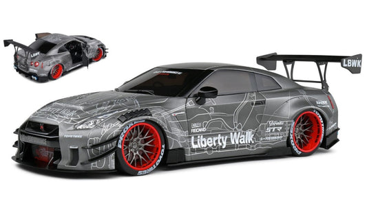 MODELLINO IN SCALA Solido COMPATIBILE CON NISSAN GT-R (R35) LIBERTY WALK BODY KIT 2.0 COUPE 2020 BLACK/WHITE 1:18 MODEL SCALE SL1805810 241217