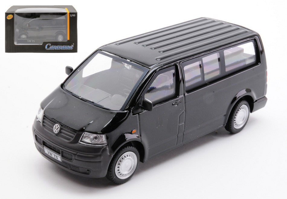 MODELLINO Cararama VW T5 WINDOW MINI BUS 2010 BLACK 1:43 MODEL SCALE CA62143 250506