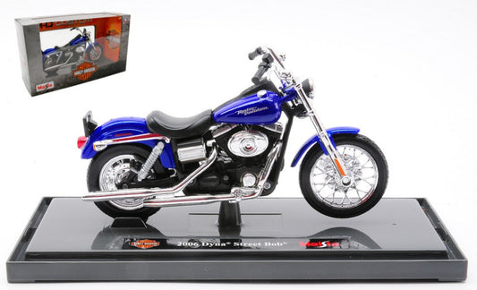 MODELLINO Maisto HARLEY DAVIDSON DYNA STREET BOB 2006 BLUE 1:18 MODEL SCALE MI23103 250506