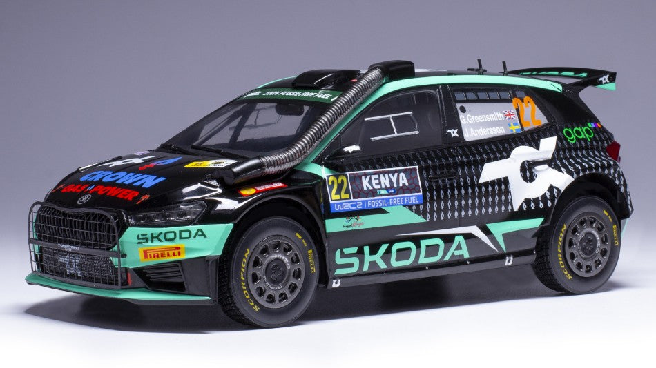 SKODA FABIA RALLY 2 N.22 SAFARI RALLY KENYA 2024 GREENS.-ANDERS.1:18
 Scala 1:18 Ixo Model
