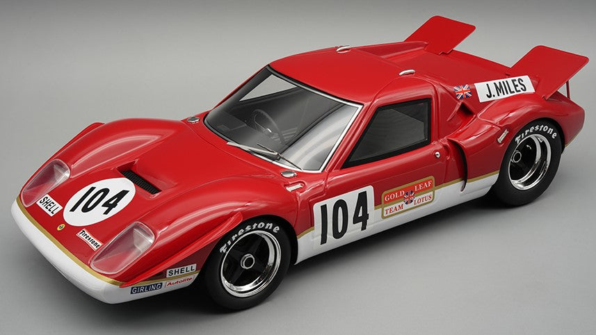 LOTUS 62 N.104 BRANDS HATCH 1969 J.MILES C/VETRINA 1:18 Scala 1:18 Tecnomodel