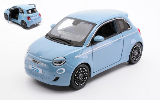 MODELLINO Burago FIAT 500e 2023 LIGHT BLUE 1:24 MODEL SCALE BU21110B 250506