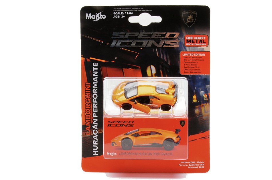 SPEED ICONS LAMBORGHINI HURACAN PERFORMANTE ORANGE 1:64 Scala 1:64 Maisto