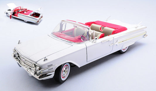 MODELLINO MotorMax CHEVROLET IMPALA 1960 WHITE 1:18 MODEL SCALE MTM73110W 250506
