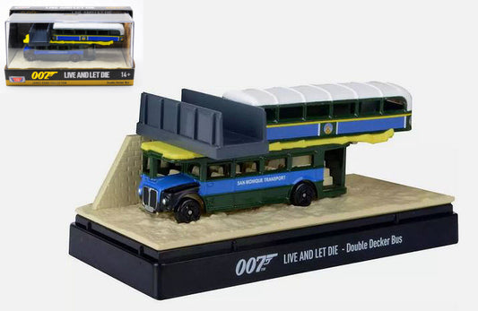 MODELLINO IN SCALA MotorMax COMPATIBILE CON DOUBLE DECKER BUS "LIVE AND LET DIE" 007 JAMES BOND COLLECTION cm 12 MODEL SCALE MTM79825 241217
