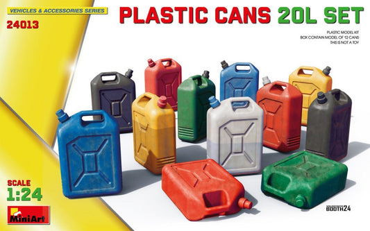 MODELLINO Miniart TANICHE PLASTIC CANS 20L SET KIT 1:24 MODEL SCALE MIN24013 250506