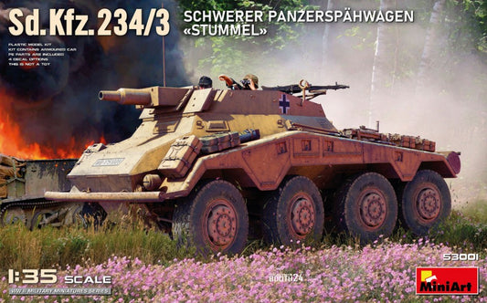 MODELLINO Miniart SD.KFZ.234/3 SCHWERER PANZERSPAHWAGEN STUMMEL KIT 1:35 MODEL SCALE MIN53001 250506