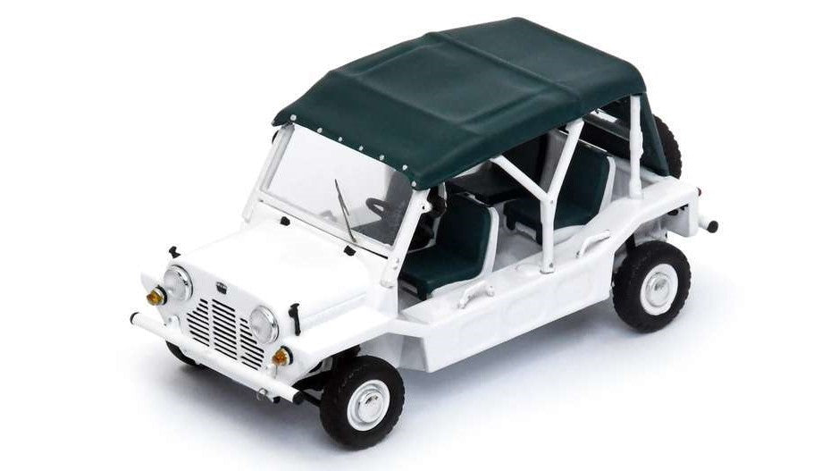 MODELLINO IN SCALA Schuco COMPATIBILE CON MINI MOKE 1964 WHITE 1:43 MODEL SCALE SH450921700 241217