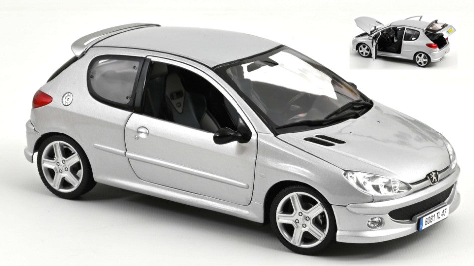 MODELLINO IN SCALA Norev COMPATIBILE CON PEUGEOT 205 RC 2003 ALUMINIUM SILVER 1:18 REPROD.2024 MODEL SCALE NV184726R 241220