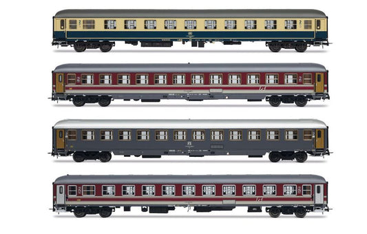MODELLINO Rivarossi FS DBNS 4-UNIT CARROZZE PACK 2 ITALIA-OLANDA EP.V 1:87 MODEL SCALE HR4375 250506