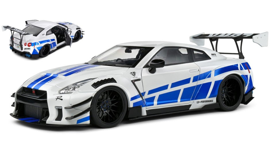 MODELLINO Solido NISSAN GT-R (R35) LIBERTY WALK BODY KIT 2.0 COUPE 2024 PEARL/BLUE 1:18 MODEL SCALE SL1805816 250506