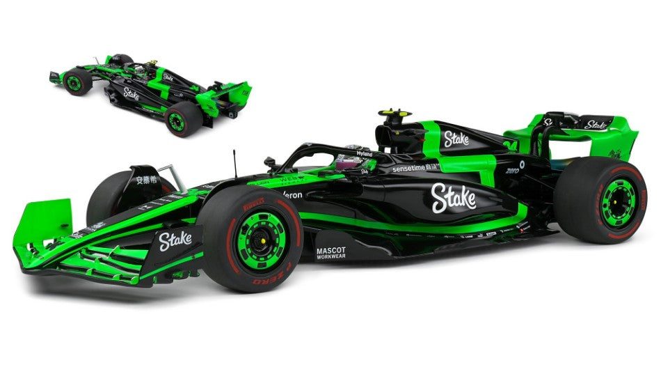 MODELLINO Solido SAUBER C44 TEAM STAKE KICK N.24 BAHRAIN GP 2024 ZHOU GUANYU 1:18 MODEL SCALE SL1814101 250506