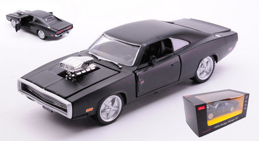 MODELLINO Rastar DODGE CHARGER R/T 1970 ENGINE VERSION BLACK 1:36 MODEL SCALE RAT64430 250506