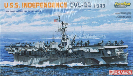 MODELLINO Dragon U.S.S. INDEPENDENCE CVL-22 1943 KIT 1:700 MODEL SCALE D7054 250506