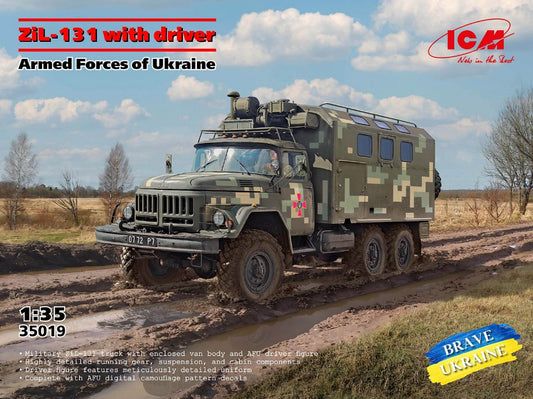 MODELLINO ICM ZIL-131 OF THE ARMED FORCES OF UKRAINE W/DRIVER KIT 1:35 MODEL SCALE ICM35019 250506