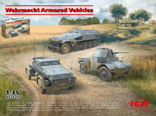MODELLINO ICM WERMACHT ARMORED VEHICLES KIT 1:35 MODEL SCALE ICMDS3525 250506