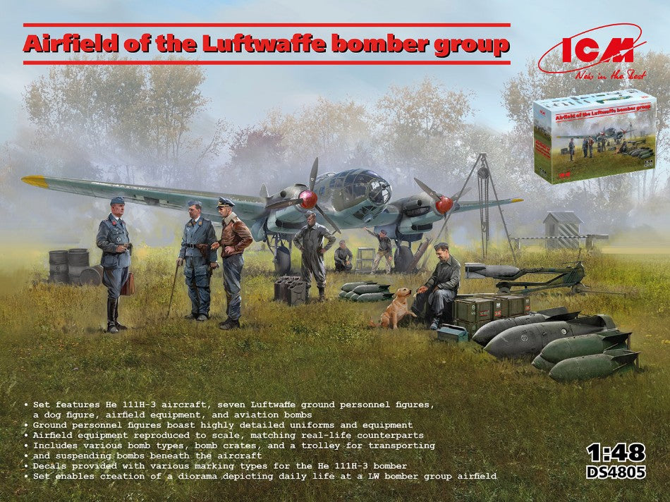 MODELLINO ICM AIRFIELD OF THE LUFTWAFFE BOMBER GROUP KIT 1:48 MODEL SCALE ICMDS4805 250506