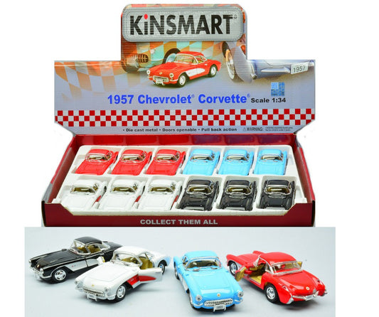 CHEVROLET CORVETTE 1957 COL.ASS. cm 12 1:40 5316D Scala 1:32 Kinsmart
