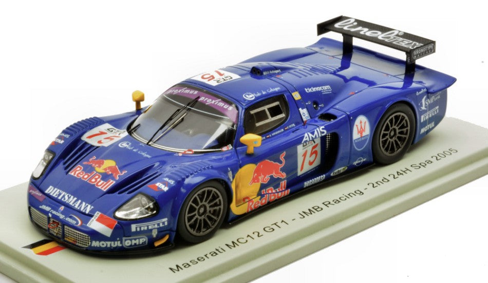 MODELLINO Spark Model MASERATI MC12 GT1 N.15 2nd 24 H SPA 2005 BERTOLINI-WENDLINGER-PETER 1:43 MODEL SCALE 100SPA19 250506