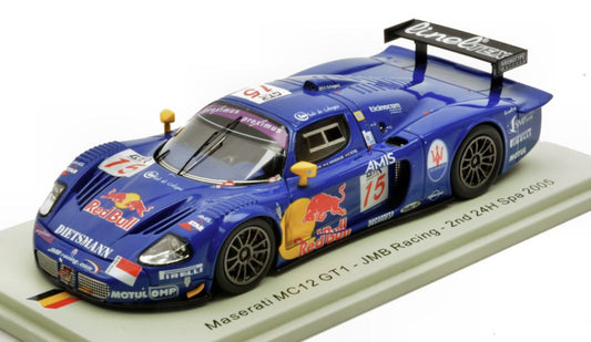 MODELLINO Spark Model MASERATI MC12 GT1 N.15 2nd 24 H SPA 2005 BERTOLINI-WENDLINGER-PETER 1:43 MODEL SCALE 100SPA19 250506