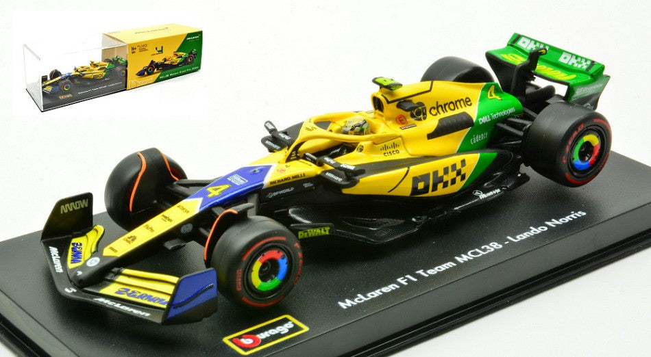 MCLAREN MCL 38 N.4 4th MONACO GP 2024 L.NORRIS-SENNA 30th SIGNATURE 1:43 Scala 1:43 Burago